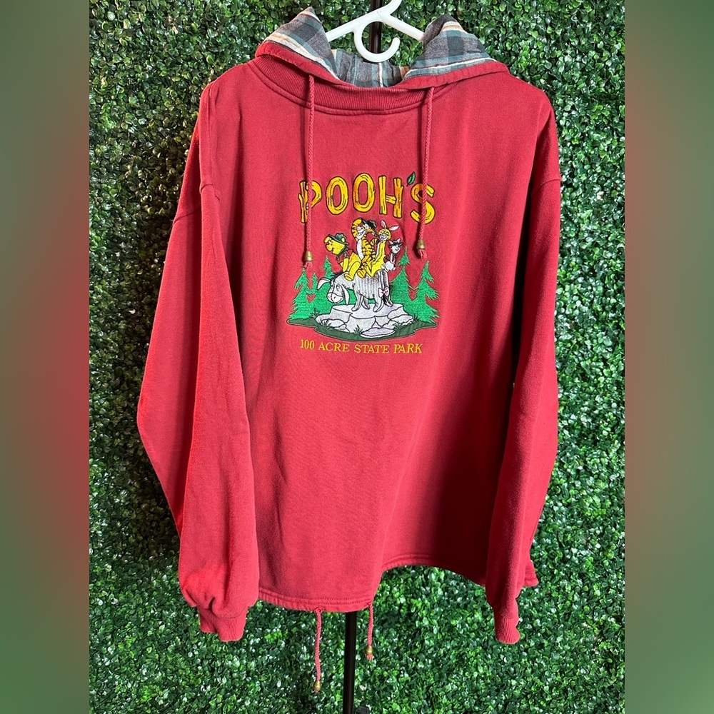 Vintage Pooh's‎ 100 Acre State Park Embroidered Red Disney Hoodie